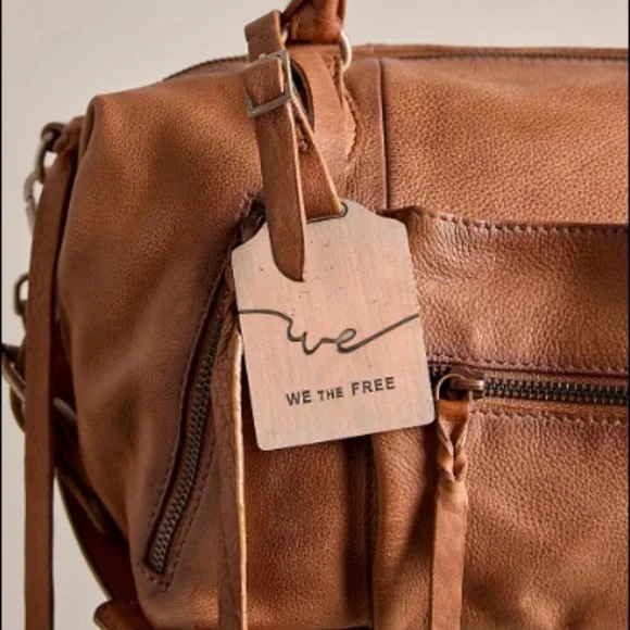 NWT New Free people baby emerson saddle brown tan tote bag purse leather SALE - Picture 14 of 15
